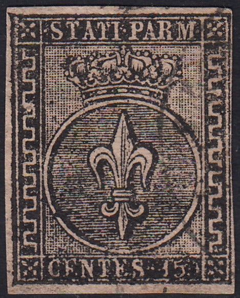 BO22-59 - 1859 - Efigie de Fernando II de Borbón, 1 grano verde oliva grisáceo claro II mesa papel Palermo nuevo con goma original, poco común y de hermosa calidad. (4, posición 28/100). 