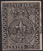 BO22-59 - 1859 - Efigie de Fernando II de Borbón, 1 grano verde oliva grisáceo claro II mesa papel Palermo nuevo con goma original, poco común y de hermosa calidad. (4, posición 28/100). 