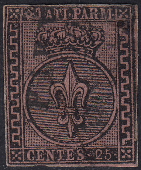 PV60_596 - Parma I emissione c. 25 violetto usato (4)
