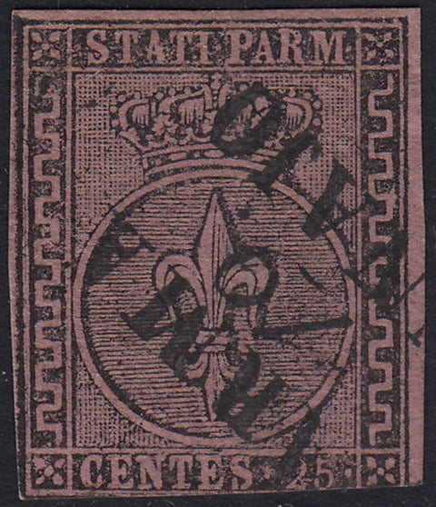 PV60_598 - Parma I emissione c. 25 violetto usato (4)