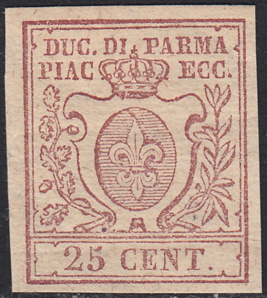 PV60_630 - 1857 - Giglio Borbonico sormontato da Corona Ducale, c. 25 bruno lilla nuovo con gomma (10)