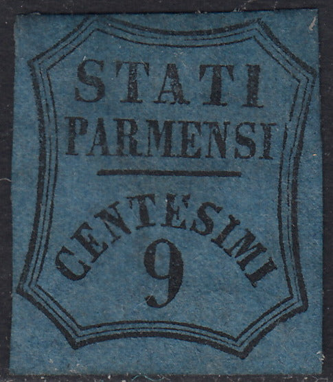 PV60_634 - 1853 - Segnatasse per giornali, c. 9 azzurro nuovo senza gomma (2)