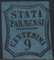 PV60_635 - 1853 - Segnatasse per giornali, c. 9 azzurro nuovo senza gomma (2)
