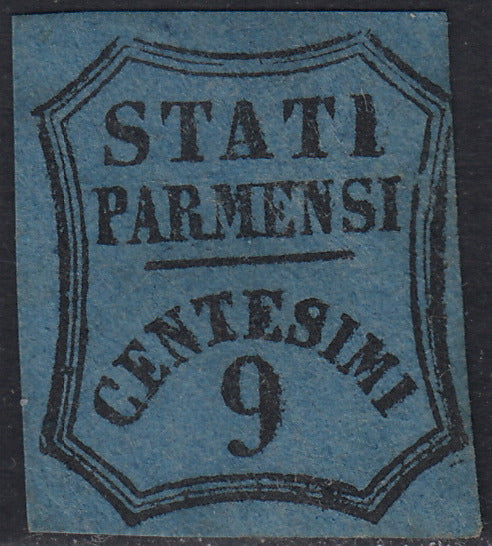 PV60_635 - 1853 - Segnatasse per giornali, c. 9 azzurro nuovo senza gomma (2)