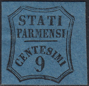 PV60_640 - 1857 - Segnatasse per giornali, non emessi, c. 9 azzurro nuovo con gomma (2A)