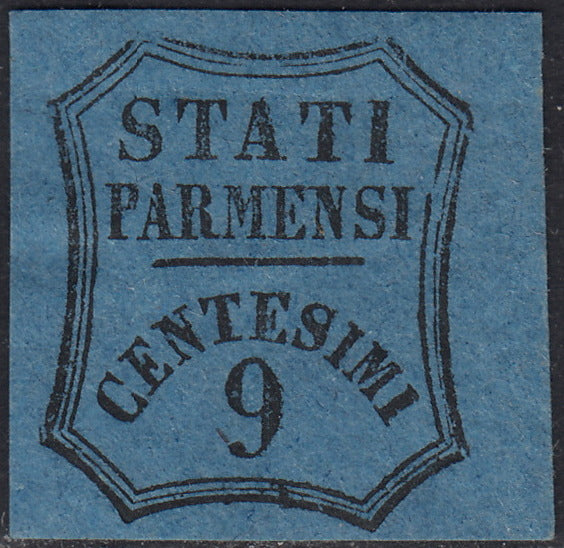 PV60_640 - 1857 - Segnatasse per giornali, non emessi, c. 9 azzurro nuovo con gomma (2A)