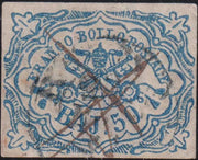 PV60_645 - 1852 - Stato Pontificio I emissione, 50 baj azzurro usato con annullo circolare + penna (10)