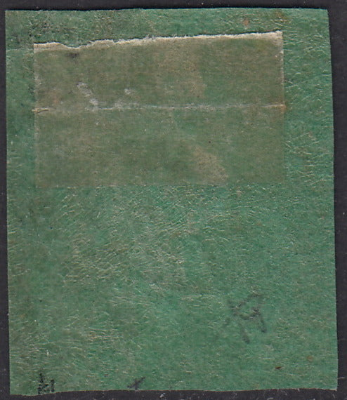 PV71 - 1852 - Aquila estense, c. 5 verde, emissione senza punto dopo la cifra, nuovo con gomma originale (1)