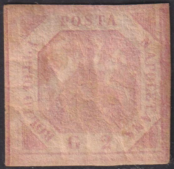 1858 - Stemma delle Due Sicilie 2 grana rosa brunastro I tavola nuovo con gomma originale (5c)