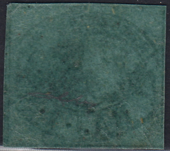 Pont46 - 1864 - I emissione 1 baj verde scuro II composizione carta a macchina nuovo con gomma (2B).