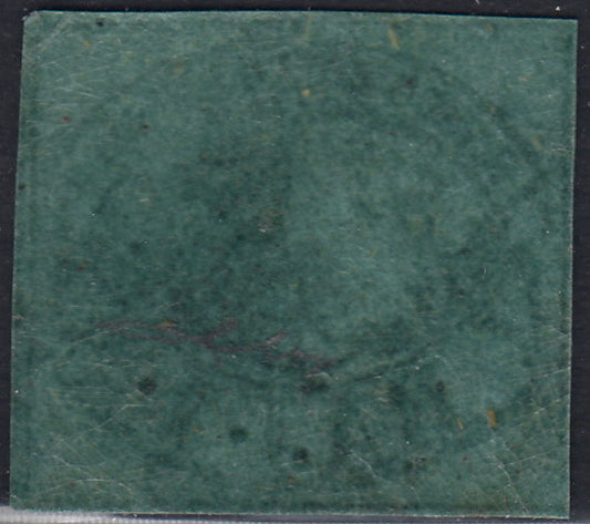 Pont46 - 1864 - I emissione 1 baj verde scuro II composizione carta a macchina nuovo con gomma (2B).
