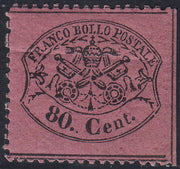 Pont54 - 1868 - III emissione c. 80 lilla rosso nuovo con gomma integra (31)
