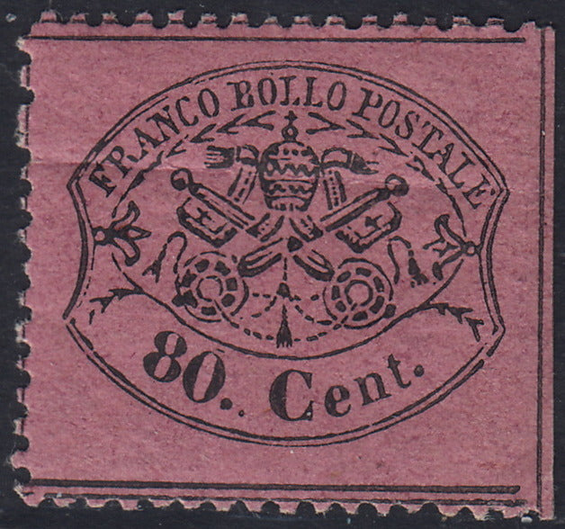 Pont54 - 1868 - III emissione c. 80 lilla rosso nuovo con gomma integra (31)