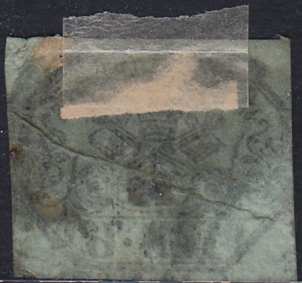 Pont61 - 1852 - I emissione 6 baj grigio verdastro I composizione usato con decalco (7db)