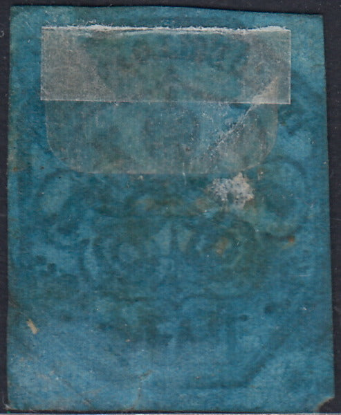 Pont63 - 1852 - I emissione 7 baj azzurro usato (8)