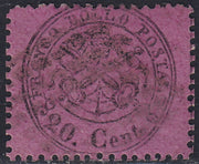 Pont90 - 1868 - III emissione c. 20 violetto su carta lucida, fogli tipo "B" usato (28b)