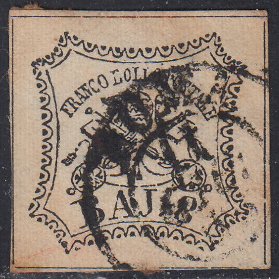 Pont95 - 1852 - I emissione 8 baj bianco usato con annullo circolare (8)