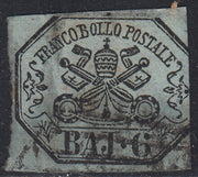 Pont96 - 1852 - I emissione 6 baj grigio I composizione usato (7a)