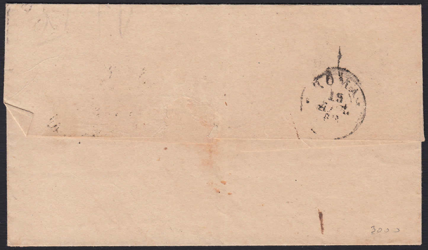 PontSP18 - 1868 - Letter sent from Frascati to Rome 15/4/68 franked with second issue c. 5 light blue two copies of which one with "diversity of dots after the digit" variety (16a + 16b)