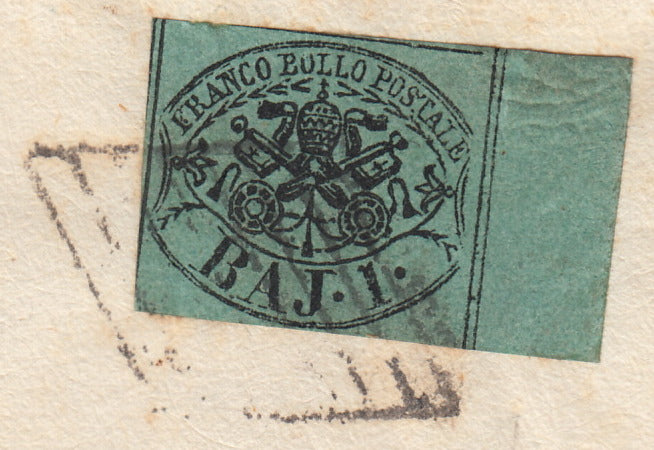 BA23-152 1856 - Letter sent from Forlì to Pesaro 13/8/56 franked with 4 light brown baj (5).