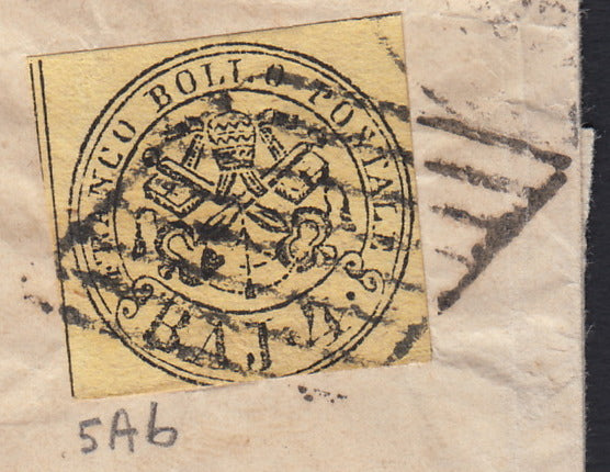 PontSp50 - 1867 - Lettera spedita da Roma per Firenze 18/7/67 affrancata con 4 baj giallo chiarissimo (5Ab).
