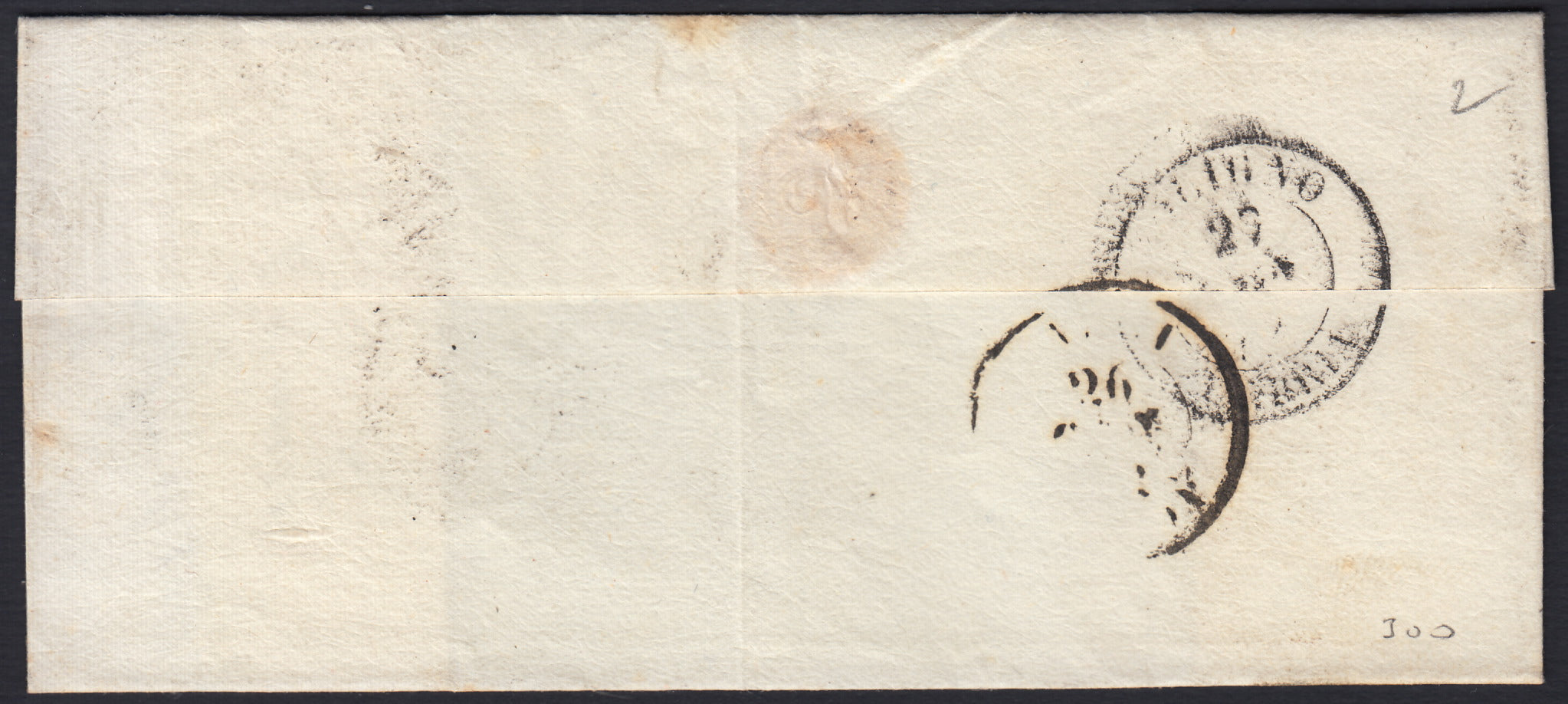 PontSp54 - 1863 - Lettera spedita da Roma per Foligno affrancata con b. 3 bruno (4Aa).