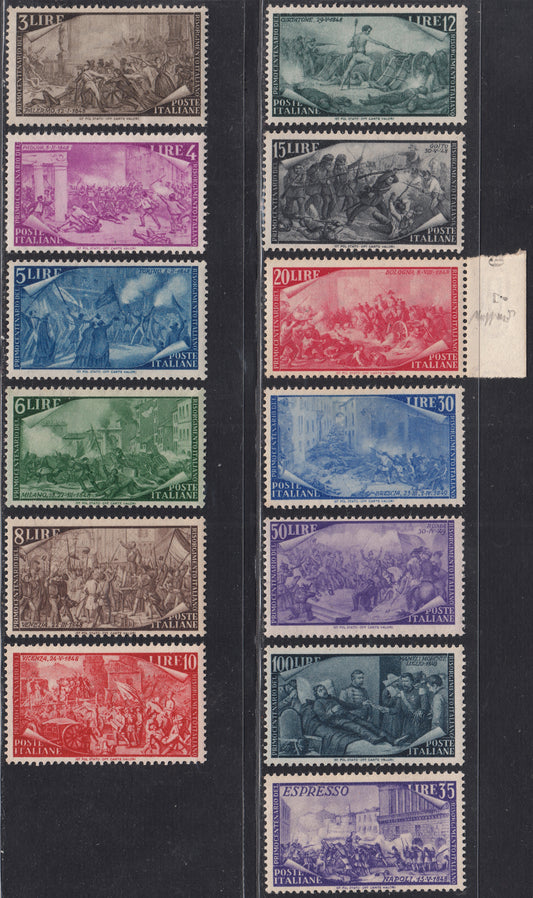 REP34 - 1948 - Winged wheel filigree, Santa Caterina complete set of PO + PA new intact rubber (574/77 + A146/7)