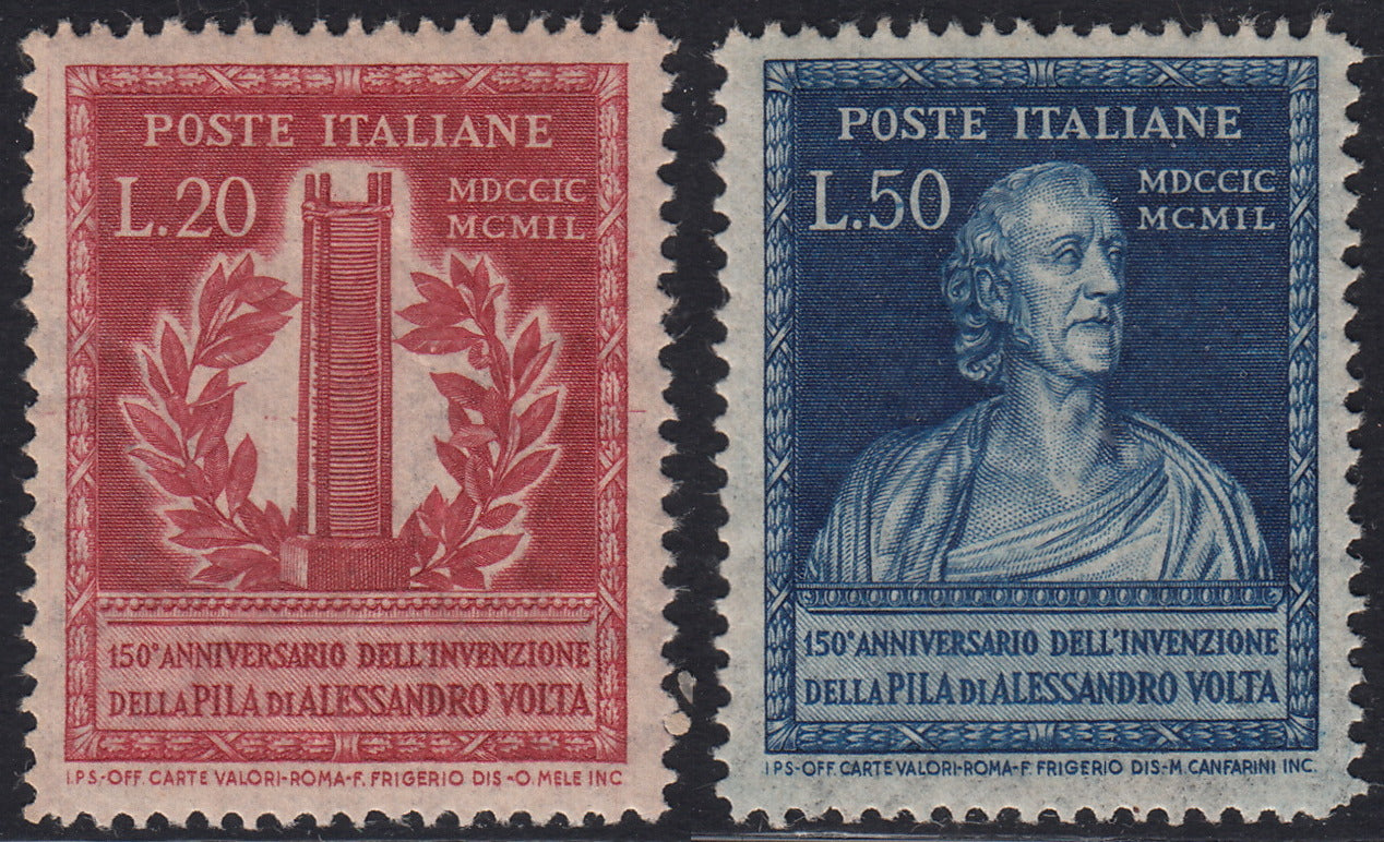REP156 - 1950 - VOLTA, serie completa di 2 valori nuovi gomma integra (611/612)