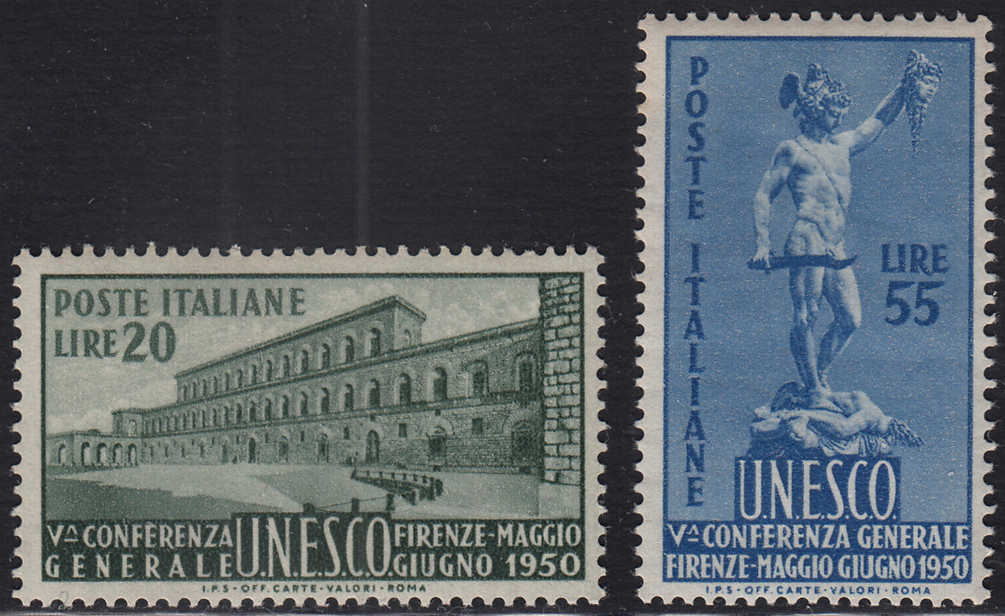 REP159 - 1950 - UNESCO, serie completa di 2 valori nuovi gomma integra (618, 219)