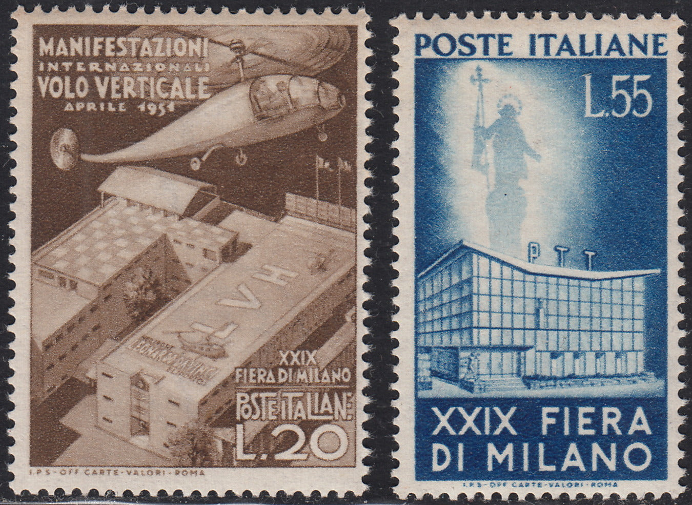 REP165 - 1951 - XXIX fiera di Milano, serie completa di 2 valori nuovi gomma integra (657/8)