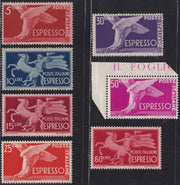 Rep176 - 1945/52 - Espressi della serie "Democratica" filigrana ruota alata, 7 valori nuovi gomma integra (25/31)
