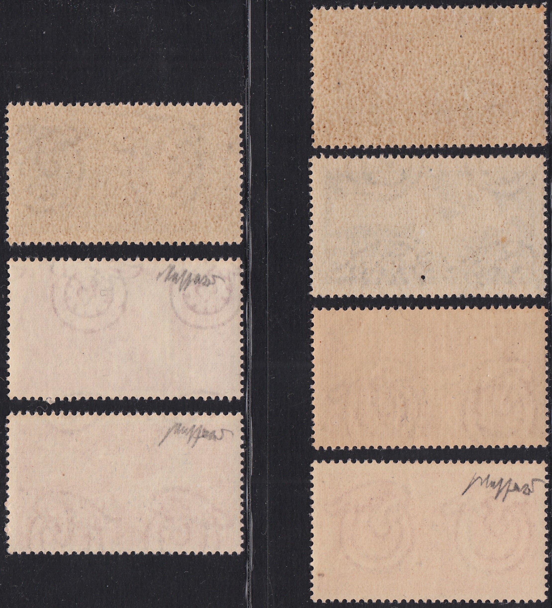 REP34 - 1948 - Filigrana rueda alada, Santa Caterina juego completo de PO + PA gomas nuevas intactas (574/77 + A146/7)