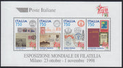 REP194 - 1998 - Esposizione mondiale di filatelia "Italia 98", minifoglio d 5 esemplari nuovo gomma integra (F19)