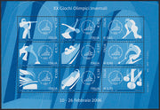 Rep196 - 2006 - Olimpiadi invernali TORINO 2006, foglietto comprendente i nove valori dell'emissione nuovi gomma integra (F45)
