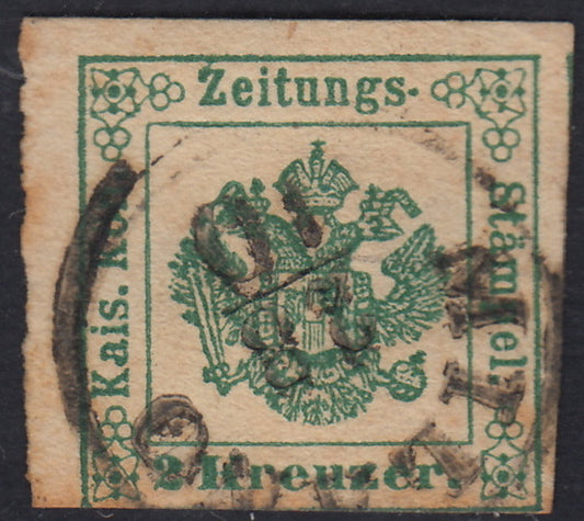 1858 - Lombardo Veneto, newspaper stamps 2nd issue effigy of the 1st type (s. 1.05) blue used (8)