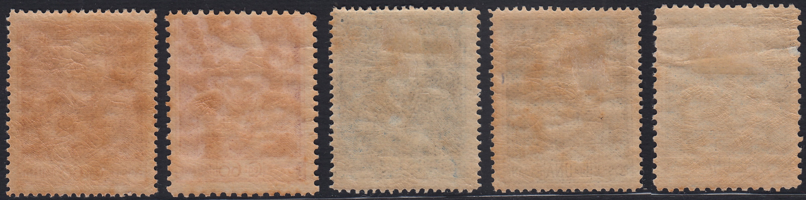 RM10_127 - 1925/26 - Giubileo del Re, le serie con le due diverse dentellature (13 1/2 e 11) senza il n. 191, nuove con gomma originale (186/190)