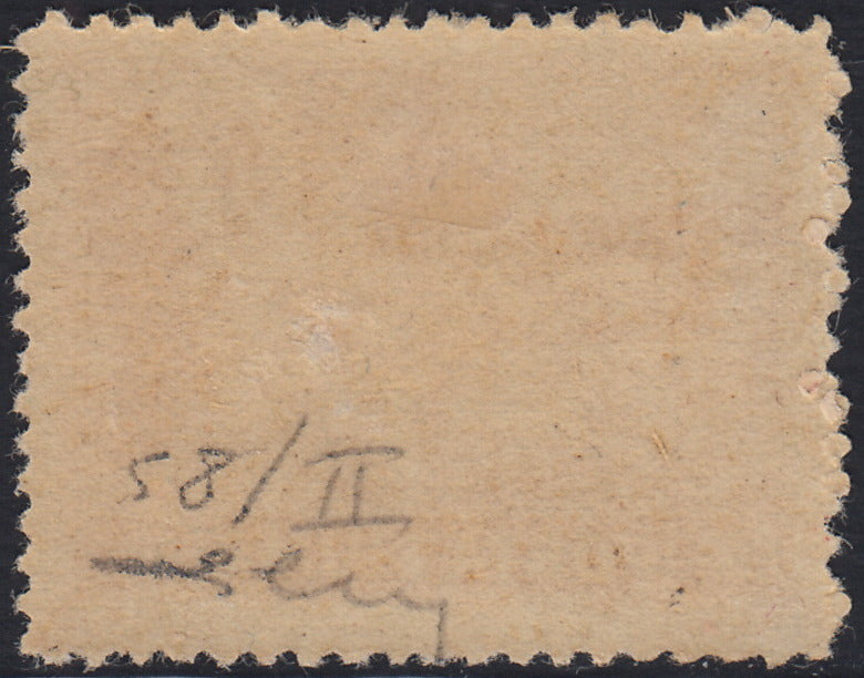 RM10_145 - 1919 - Allegorie, tassello "Posta Fiume", 1 corona bruno arancio dentellatura 12 1/4 x 13 1/4 nuovo con gomma originale (58/II)