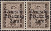 RM10_14 - 1943 - Occupazione tedesca di Zara, Segnatasse c. 5 bruno soprastampato "Deutsche BesetzuAg Zara" in coppia con esemplare normale nuovo con gomma integra (1+1a)