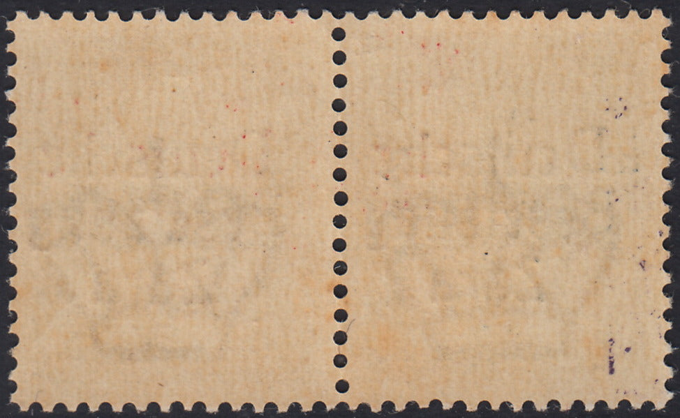 RM10_14 - 1943 - Occupazione tedesca di Zara, Segnatasse c. 5 bruno soprastampato "Deutsche BesetzuAg Zara" in coppia con esemplare normale nuovo con gomma integra (1+1a)