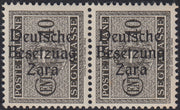 RM10_15 - 1943 - Occupazione tedesca di Zara, Segnatasse c. 40 bruno grigio soprastampato "Deutsche BesetzuAg Zara" in coppia con esemplare normale nuovo con gomma integra (6+6a)