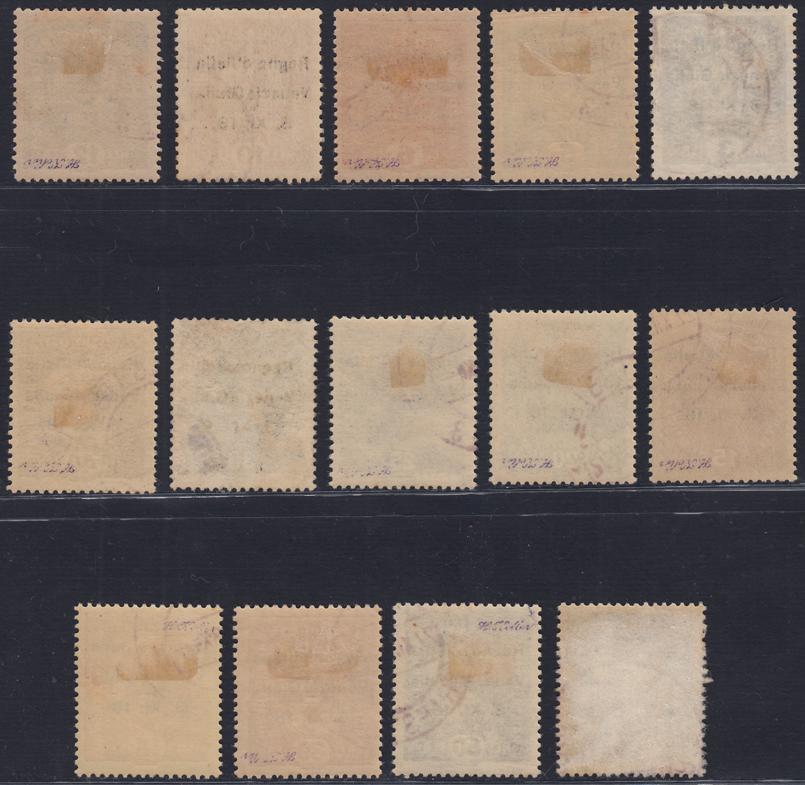 RM10_169 - 1918 - Francobolli d'Austria con soprastampa "Venezia Giulia" serietta di 13 esemplariusati (1/14)