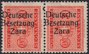RM10_16 - 1943 - Occupazione tedesca di Zara, Segnatasse c. 30 arancio soprastampato "Deutsche BesetzuAg Zara" in coppia con esemplare normale e con soprastampa fortemente spostata a sinistra nuovo con gomma originale (5ba+5b)