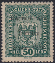 RM10_242 - 1918 - Francobolli d'Austria soprastampati "Regno d'Italia / Trentino / 8 nov. 1918", 50 heller verde nuovo con gomma originale (11)