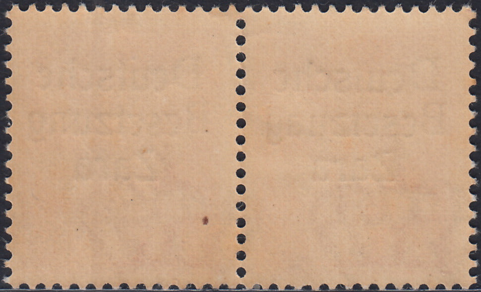 RM10_28 - 1943 - Occupazione tedesca di Zara, Posta Aerea c.80 arancio soprastampato "Deutsche BesetzuAg Zara" in coppia con esemplare normale nuovo con gomma integra (4a + 4)