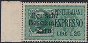 RM10_74 - 1943 - Occupazione tedesca di Zara, Espressi L. 1,25 verde soprastampato "Deutsche BesetzuUg Zara" nuovo con gomma integra (1a)