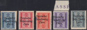 RM10_82 - 1943 - Occupazione tedesca di Zara, Segnatasse di Regno serietta di cinque esemplari soprastampati "Deutsche Besetzung Zara" nuovi con gomma originale (2, 3, 5, 7, 8)