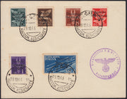 RM10_83 - 1943 - Occupazione tedesca di Zara, serie di Posta Aerea con soprastampe "Deutsche / Besetzung / Zara" usata su busta commemorativa con annulli ZARA 28/10/43 (1/6)