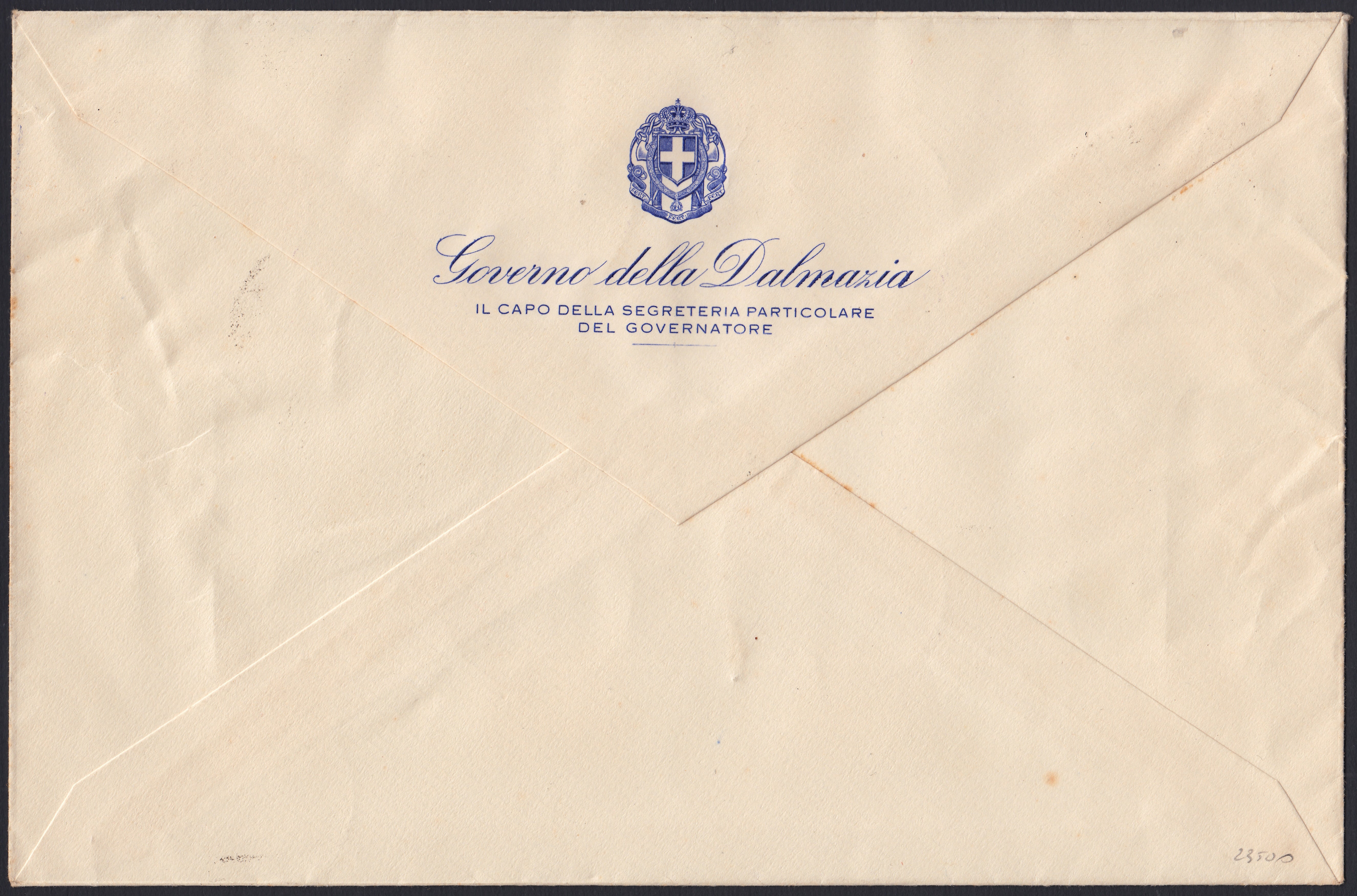 RM10_87 - 1943 - Occupazione tedesca di Zara, Posta Ordinaria e Propaganda di Guerra, 20 valori soprastampati "Deutsche / Besetzung / Zara" usati su Bustone Commemorativo con annulli ZARA 28/10/43 (1/16 + 20/23)