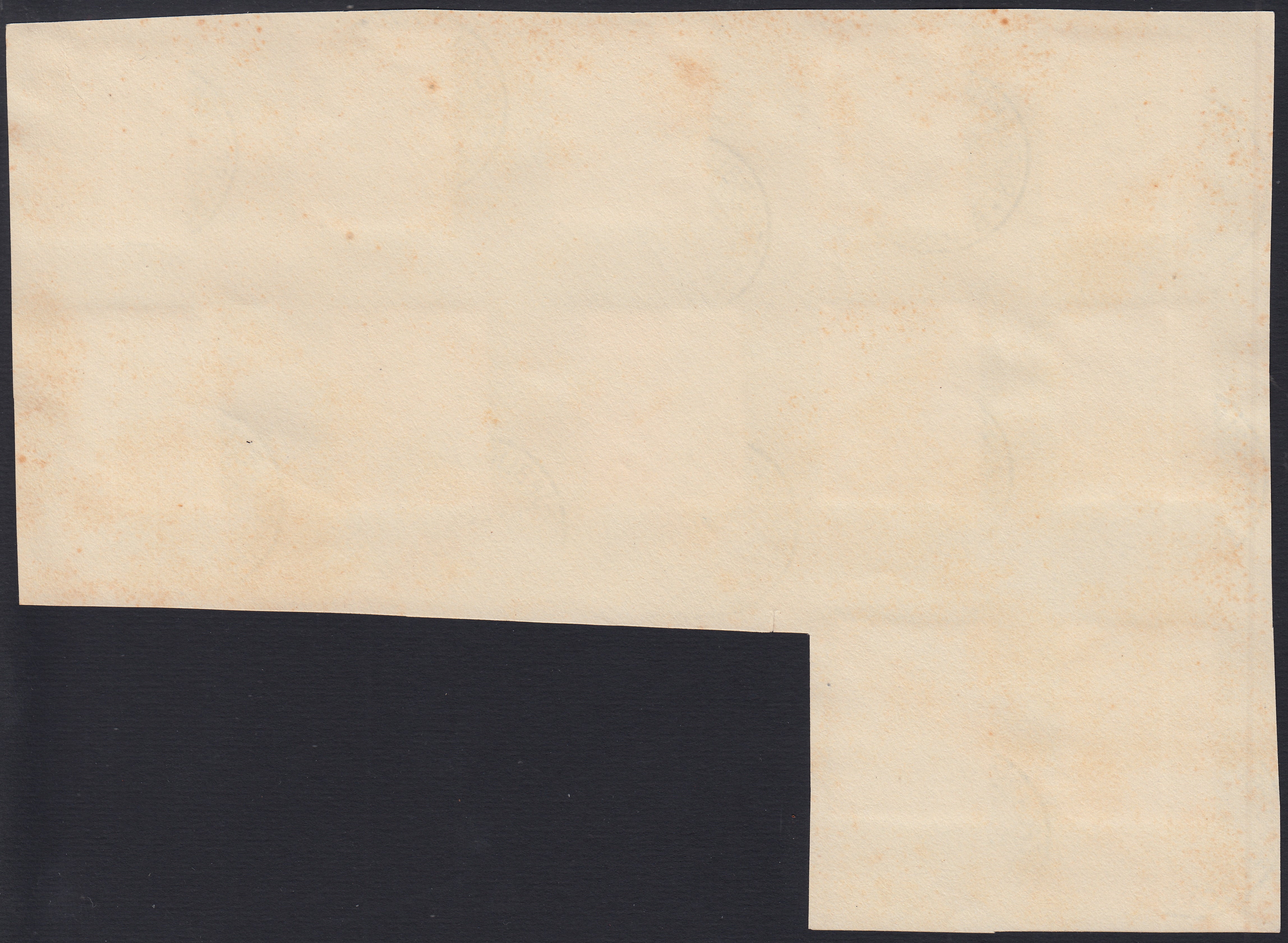 SM44 - 1947 - Centennial of the First United States Postage Stamp, 3L. gray red and blue complete sheet of 40 copies with the first row on the right with additional perforation, new intact (331, 331ec)