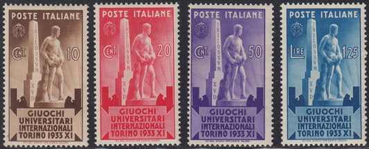 RN250 - 1933 Giuochi universitari internazionali, serie di quattro valori nuova con gomma integra (341/44)